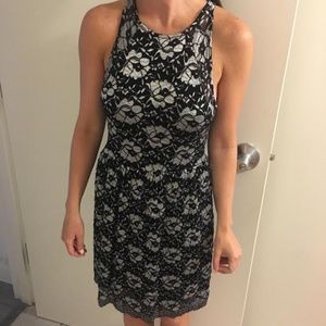 Black and Silver Party dress with cute back detail